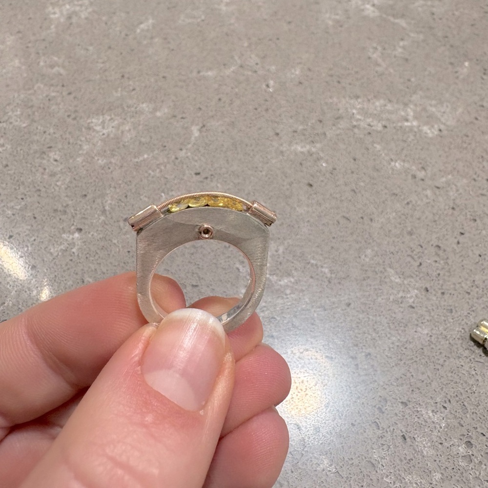 Gorgeous Tomasz Plodowski silver, rose gold, and citrine ring!